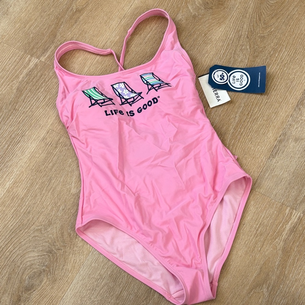 NWT Life Is Good Pink One Piece Swimsuit